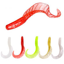 New 10pcs/lot Curly Long Tail Fishing Lures Worms soft bait 70mm 2.9g Artificial silicone Bait with salt Smell Carp Bass Tackle 2024 - buy cheap