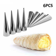 6Pcs/Lot DIY Baking Cones Stainless Steel Spiral Baked Croissants Tube Horn Pastry Roll Cake Mold Bakeware Kitchen Gadgets S2 2024 - buy cheap