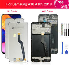 ЖК-экран с дигитайзером для Samsung galaxy A10 A105/DS A105F A105FD A105M, сенсорный экран с рамкой для Samsung A10 2024 - купить недорого