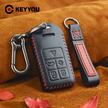 KEYYOU For Volvo Key Rings Leather 5 Buttons Keyless Smart Car Key Case Cover Jacket For Volvo S60 S80 V60 XC60 XC70 Key Chain 2024 - buy cheap