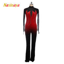 Figure Skating Leotard Jumpsuit For Girl Kids Women One Piece Customized Patinaje Ice Skating Black White Gradation 2024 - buy cheap