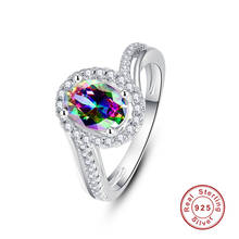 Nova moda 1.2mm 22 redondo zircão oval anel de corte 925 jóias pave definir jóias de cristal bijoux femme 2024 - compre barato