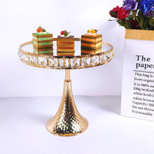 1pcs Wedding Cake Stand Square crystal Birthday Party Dessert Metal Cupcake Pedestal Display Plate Home Decor Gold Acryl Mirror 2024 - buy cheap