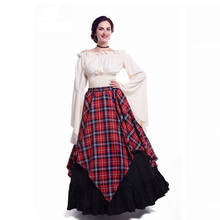 Disfraz Medieval de Cosplay para mujer, vestido renacentista Vintage, blusa con hombros descubiertos, parte superior inferior, Pastoral, Retro, falda elegante de cintura alta 2024 - compra barato