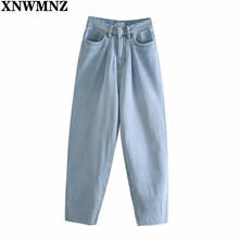 XNWMNZ Vintage High Waist Slouchy Jeans Pant for Women Streetwear Loose Female Denim Jeans Buttons Zipper Ladies Jeans 2021 2024 - buy cheap