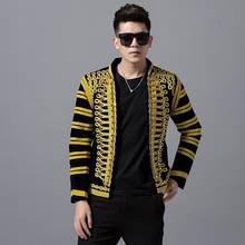 Male Black Gold Court Dress Jacket Blazers Nightclub Bar Singer Costume Men Wedding Groom Host Stage Wear Slim Coat 2018 Autumn 2024 - buy cheap