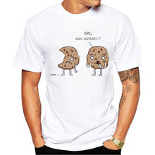 TEEHUB-Camiseta con estampado de galletas para hombre, camisa Hipster de manga corta, con diseño de OMG, a la moda 2024 - compra barato