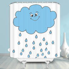 Blue Water Drop White Shower Curtains Waterproof Bath Curtain Modern Simple Home Bathroom Bathtub Decor Cloth Screen With Hooks 2024 - buy cheap