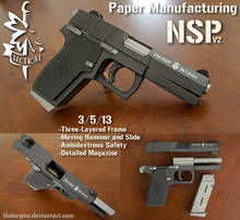 Pistola nsp modelo de estrutura fina, escala, arma de papel artesanal, brinquedo casual, decoração de quebra-cabeça 2024 - compre barato