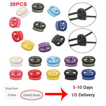 20Pcs Plastic Stopper Double Holes Cord Lock Bean Toggle Clip Toggles Cord Apparel Shoelace Buttons Sportswear Accessories 2024 - buy cheap