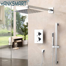 YANKSMART 10 Inch Rainfall Chrome Polished Shower Bathroom Bathtub Shower System Concealed Wall Mounted Bath Mixer Tap combo kit 2024 - buy cheap