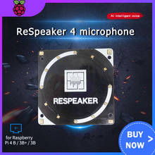 Raspberry Pi 4 Модель B ReSpeaker 4-Mic массив для Raspberry Pi 4 микрофонов массив для голосовой связи AI микрофон Плата расширения 2024 - купить недорого