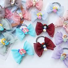 Korean  Girls bowknot hair cilp 2pcs Kids hair band Princess Chiffon bows Elastic hair band cartoon hair accessories tiara J10 2024 - buy cheap