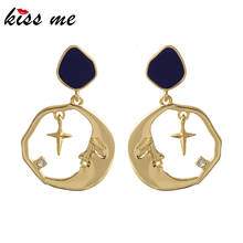 kissme Simple Design Fashion Enamel Moon Star Drop Earring For Women Handmade Appointment Date Gift Bohemia New Arrival Jewelry 2024 - buy cheap