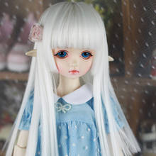 1/3 1/4 1/6 Peluca de muñeca BJD SD Alambre de alta temperatura colores blancos encantadores rectos BJD Super Dollfile para peluca de pelo de muñeca 2024 - compra barato