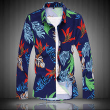 2022 Autumn Spring Clothes Chinese Flower Shirt Men'S Long Sleeves Blouse Big Size 6XL 7XL Print Hawaiian Beach Casual For Man 2024 - buy cheap