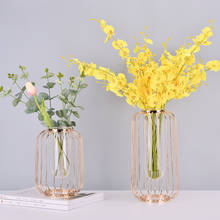 Железная художественная стеклянная ваза, гидропонная ваза в форме фонаря, цветочный горшок для дома Свадебные украшения, аксессуары 2024 - купить недорого