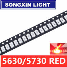 LED de montaje en superficie rojo 100 ~ 5630/5730 V 620-625nm, Chip de haz de luz Ultra, 5730 SMD/SMT, 2,0, 2,6 2024 - compra barato