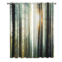 Woods Sunlight Shining Mysterious Scenery Nature Window Curtains Scenic Curtains for Living Room Decorative Items Living Room 2024 - buy cheap