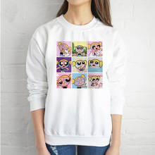 Powerpuff Girls Cartoon Women Sweatshirt 2021 Spring Autumn Kawaii Harajuku Oversized Streetwear Korean Hoodies Pullovers 2024 - buy cheap
