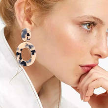 2019 Fashion Leopard Acrylic Earrings For Women Bohemian Big Statement Resin Pendant Drop Earring Geometric Jewelry Za Brincos 2024 - buy cheap