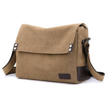 Bolso de hombro Vintage para hombre, bandolera informal de lona, para negocios, Primavera, 2021 2024 - compra barato