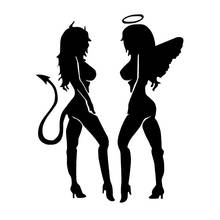 Car Styling Stickers 10.5CM*14CM ANGEL DEVIL Sexy Girl Car Motorcycle Decoration for Ford Focus Fusion Escort Kuga Ecosport 2024 - buy cheap