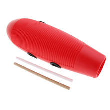 Guiro-instrumento musical, com 2 raspadores, percussão latina, vermelho 2024 - compre barato