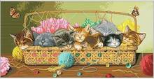 14/22/25ct High Quality Cute Counted Cross Stitch Kit Set Cats Kitties in Basket Cat Kitty Litter dim 35184 2024 - buy cheap