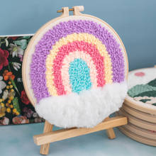 DIY Landscape Rainbow Punch Needle Embroidery Kit with Hoop Punch Needle Cross Stitch Handwork Set for Beginner kids Home Decor 2024 - buy cheap