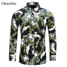 Camisas de manga larga con flores, camisa hawaiana de talla grande 5XL, 6XL, 7XL, botón hacia abajo, Social, Floral, 45KG-2019 KG, novedad de Otoño de 120 2024 - compra barato