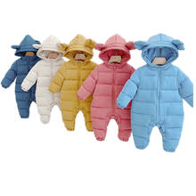 Macacão infantil para meninos e meninas, roupa de inverno 2020 para bebês, traje de neve, macacão quente para recém-nascidos 2024 - compre barato