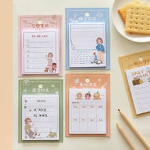 30 Sheets Cute Cartoon Character Memo Pad Paper Sticky Notes Planner Sticker Kawaii Stationery Papeleria Office School Supplies 2024 - buy cheap
