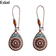 Exknl Vintage Boho India Ethnic Water Drip Hanging Dangle Drop Earrings for Women Female 2019 Wedding Party Jewelry Accessories 2024 - buy cheap