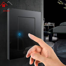 1 2 3 4 Gang 1 2 Way Household Switch Socket Type 86 Wall Socket  With Led Tempered Glass Mirror Reset Switches 86*90mm 2024 - buy cheap