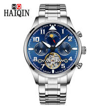 HAIQIN New Men Watch Mechanical Tourbillon Luxury Fashion Brand Leather Man Sport Watches Men Automatic Watch Relogio Masculino 2024 - buy cheap