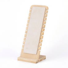 1Pc Bamboo Jewelry Display Stand L-Shaped Necklace Holder Display Stand Long Chain Hanging Organizer Board 10x25.8cm 2024 - buy cheap