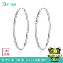 Women 100% 925 Sterling Silver Hoop Earring 38mm Round Loop Gift Box Simple Packaging For Women Sexy Fashion Jewelry 2024 - buy cheap