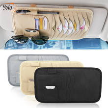 YOLU Leather Auto Car Sunshade Sun Visor CD Card Glasses Holder Organizer Bag Multi-functional Car Sunshade Storage Box 2024 - buy cheap