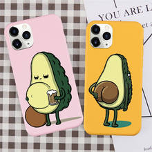 Jamular capa de celular de abacate, capinha engraçada com desenho de fruta macia para iphone 7 xs max 11 pro x se 2020 x xr 6 8plus 2024 - compre barato