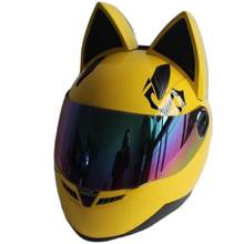 NITRINOS cat ear motorcycle helmet four seasons anti-fog all-over cat ear helmet cross-country man and woman racing helmet 2024 - buy cheap