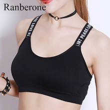 Ranberone 2020 New Women Sport Bra Black Padded Yoga Brassiere Tank Top Female Breathable Fitness Sports Wear for Women Gym 2024 - buy cheap