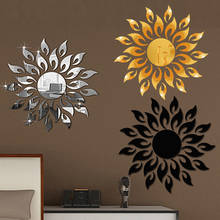 1set 3d Mirror Wall Stickers Sun Flower Flame Decorative Stickers Room Decoration Home Decor Living Room Luxury Style Bedroom 2024 - buy cheap