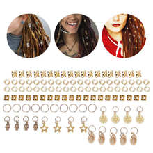 110 шт. косички для волос страшный Дред звезды снежные бусины женские золотые самодельные кольца для волос застежка-бусина заколки для волос аксессуары для волос 2024 - купить недорого