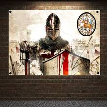 Knights Templar Art Banners Vintage Medieval Warrior Crusader Posters Wall Art Flags Mural Canvas Painting Home Decoration R5 2024 - buy cheap