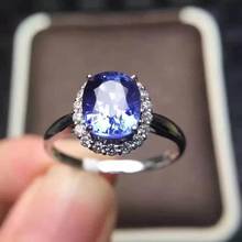 Natural And Real Luxury Tanzanite Gemstone Rings For Women Solid 925 Sterling Silver Fine Jewelry  Engagement Ring 2024 - buy cheap
