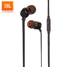 JBL-auriculares estéreo T110 originales con cable, cascos deportivos de graves profundos TUNE110, Control en línea, micrófono manos libres para iPhone/Huawei 2024 - compra barato