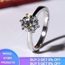 Famous Brand Classic Design Silver 925 Rings With Certificate Lab Diamond Ring With S925 Stamp White Gold Color Wedding Rings 2024 - buy cheap