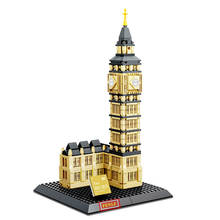 WANGE-bloques de construcción 3D DIY para niños, juguete de ladrillos para armar el Big Ben, modelo clásico Skyline, ideal para regalo, código 4211 2024 - compra barato