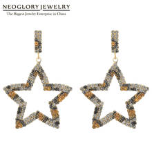 Neoglory Sexy Leopard Print Hollow Star Drop Earrings For Women Asymmetric Pattern Charm Ear Accessories Gift For Girlfriend 2024 - buy cheap